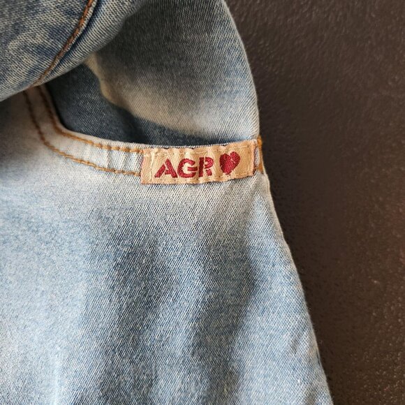 Agressor Denim Skirt Women Blue Maxi Modest Jean Vintage 90's 80s Button Up XL - Picture 14 of 15